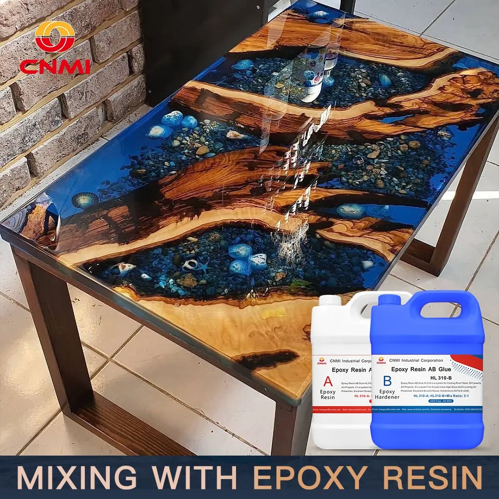 CNMI क्रिस्टल रसोई काउंटर शीर्ष बार के लिए Epoxy राल लकड़ी की मेज शीर्ष टेबल पेंट और शीर्ष कोटिंग गहने Epoxy राल अटल बिहारी गोंद
