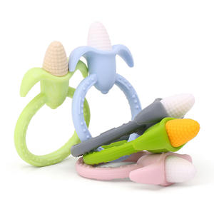 Llegada de un nuevo bebé juguetes 100% silicona de grado de alimentos de maíz de bebé con anillo de - Product Image 1