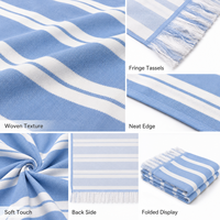 Serviette de bain et de plage turque Tavelya de luxe 100 % coton, absorbante, coupe-vent, avec franges et pompons, grande taille, idéale pour les voyages
