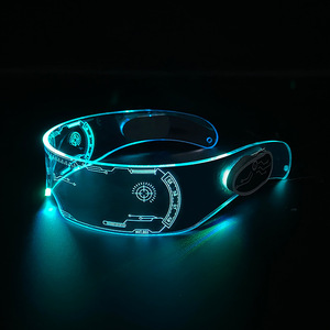 แว่นตาเทค รูปทรงโล่ ไฟ LED หลากสี สำหรับงานดนตรี คอนเสิร์ต อุปกรณ์เชียร์ - Product Image 2