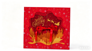 Boîte de calendrier de l'avent de Noël personnalisée avec ruban rouge, boîte cadeau compte à rebours de 24 jours, OEM disponible - Product Image 5
