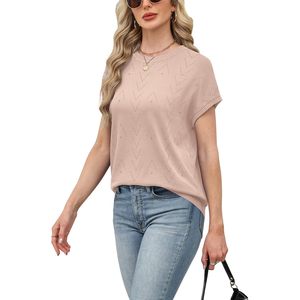 เสื้อสเวตเตอร์แขนสั้นผู้หญิง FOXA คอกลม เนื้อนุ่ม สวมใส่สบายๆ ในฤดูร้อน - Product Image 5