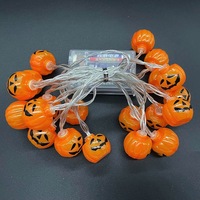Luces LED de Cadena de Hadas para Halloween, con Forma de Calabaza, Fantasma, Araña y Murciélago, Luces Espeluznantes para Fiestas, Decoración de Jardín, con Alimentación por Batería y USB