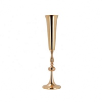 Support floral doré pour centres de table de mariage, grande composition florale en métal pour dîner de mariage