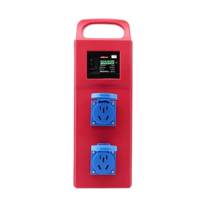 Boîtier de jonction étanche en plastique IP66 à 2 modules, 5 trous, prises 10/16A avec protection RCD, boîte de prises portable - Product Image 1