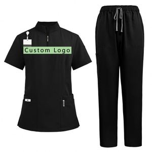 Hospital & Salon Scrubs <b>Set</b> Medical Uniforms Custom Logo Nursing Anti-Wrinkle <b>Doctors</b> Uniform <b>Sets</b> - Product Image 1