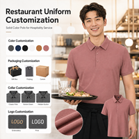 Polo uni pour homme, uniforme pour le personnel de restauration, vente en gros, vêtements de travail personnalisés pour restaurant avec logo OEM