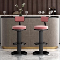 Tabouret de bar haut moderne et luxueux tendance avec dossier pivotant et réglable pour la maison, l'extérieur et le salon