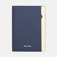 Libreta de Negocios de Lujo Multifuncional con Bolsillo Interior, de Cuero PU, con Diseño Simple de Patrón Cruzado y Hojas Sueltas