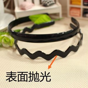 <b>Black</b> Wavy <b>Headband</b> Polished Surface Plastic Resin Unisex Daily Wear - Product Image 1
