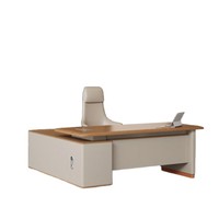 Bureau de direction haut de gamme en bois massif sans peinture pour PDG, président, directeur général et cadre supérieur, avec chaise assortie