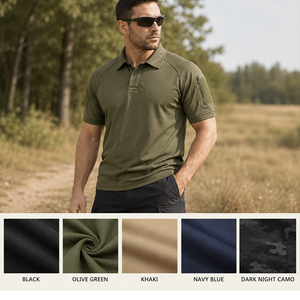 Polo tactique pour homme à manches courtes, camouflage, combat, séchage rapide, respirant, léger, randonnée en plein air, vente en gros - Product Image 6