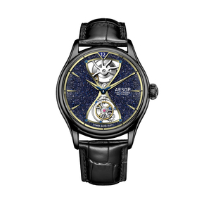 Montres-bracelets mécaniques pour hommes, nouveau <span class=keywords><strong>design</strong></span>, motif ciel étoilé, tourbillon volant, lumineuses et étanches, fabrication OEM/ODM - Product Image 6