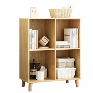 Casier de rangement en bois à deux niveaux et à deux niveaux Étagère polyvalente pour bureau à domicile Conception à quatre compartiments - Product Image 1