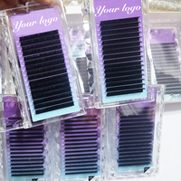 Extension de cils personnalisée en soie de vison super mate noir volume individuel Extensions de cils en cachemire Fournitures de plateau de cils