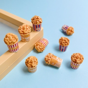 100 PIÈCES EN GROS Modèles de Popcorn Miniatures en Résine, Cabochons Kawaii en Résine pour Artisanat DIY, Décoration de Maison de Poupée, Mini Aliments, Micro-Paysages - Product Image 1