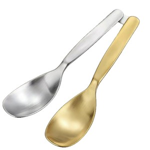 304 Stainless Steel Chinese Spoon <b>Sandblasted</b> Square Head Household Dining Spoon Dishwasher Safe - Product Image 5