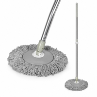 Serpillère à boucles auto-essoreuse avec manche télescopique 90-132 cm, douce pour tous les sols, absorption rapide de l'eau, mains libres, tête de serpillère Poodle