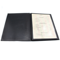 Pochettes de menu de restaurant de luxe en cuir PU premium avec pages transparentes, option logo personnalisé, dossier de présentation, impression sérigraphique/UV