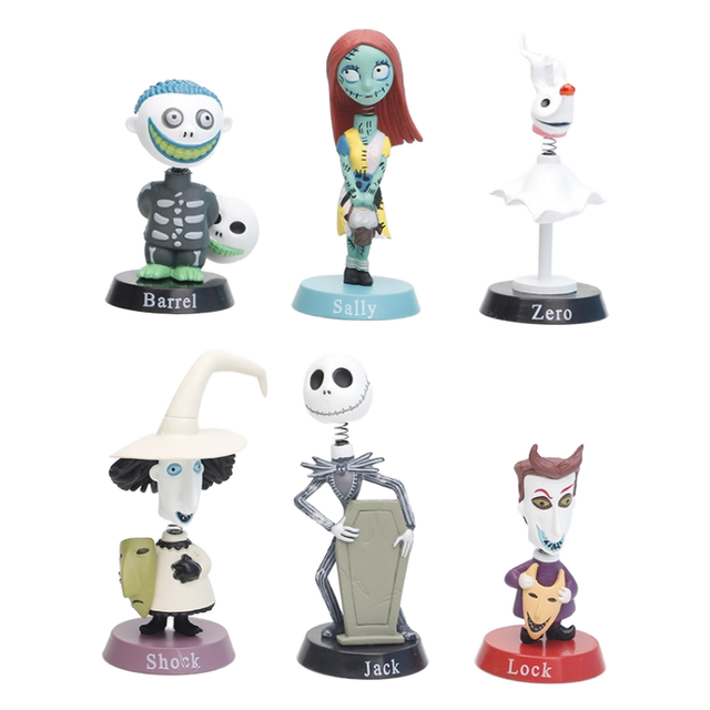 Set of 6 PVC Anime Action Figures From the Nightmare Before Christmas Featuring Jack and Sally-Cartoon Toy Collection Wholesale