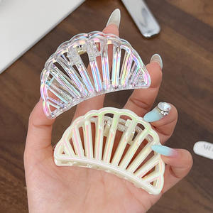 Nouvelle pince à cheveux demi-cercle colorée de 7,2 cm, pince à cheveux creuse en plastique, accessoires pour cheveux pour femmes - Product Image 1