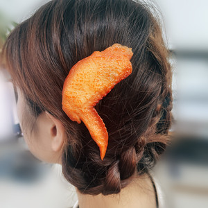 Amusant Quirky Étudiant Cheveux Accessoires Simulation Créative Alimentaire <span class=keywords><strong>Ailes</strong></span> De Poulet Frit Orleans Poulet Jambes Pince À Cheveux à Ma Fille - Product Image 2