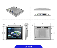 10 12 15 17 19 pulgadas RS485/RS232 J6412 I3 i5 pantalla táctil capacitiva montada en la pared integrada todo en un panel Industrial PC
