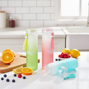 Botellas de Agua de Vidrio Esmerilado Coloridas al por Mayor, Vasos de Vidrio Reutilizables Económicos para Campamento, para Actividades al Aire Libre y la Vida Diaria - Product Image 5