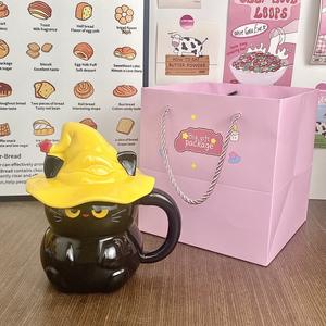 Cat Witch Cup Ceramic Cartoon <b>Mug</b> Halloween Party Drinkware Couple <b>Mugs</b> - Product Image 3