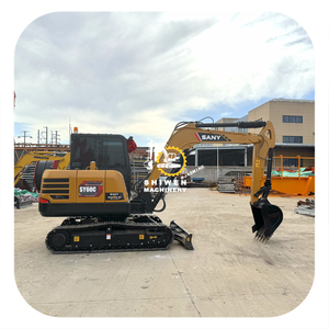 Excavatrice Sany Sy60 d'occasion, moteur Kubota V2607 d'origine 2022, pour travaux agricoles et de construction avec lame de bulldozer Sy55 Sy60 Sy70 - Product Image 1