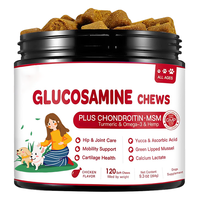 Complément alimentaire pour la santé des animaux de compagnie : Friandises à mâcher 9-en-1 pour chiens, formule avancée pour la mobilité articulaire, à base de Glucosamine, Chondroïtine, MSM, Chanvre et Curcuma