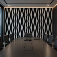 Panneau mural décoratif acoustique moderne en bois PS, panneau mural insonorisant avec support en feutre PET ignifuge