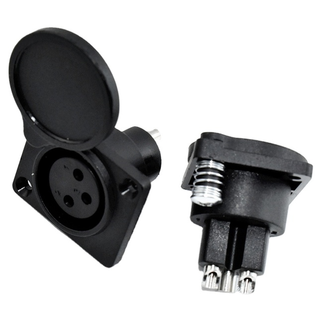 XLR 3Pin Female Chassis Panel Mounted Socket Adapter Soldering Waterproof Connectors for Power MIC