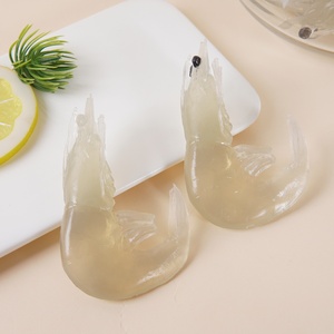 Adornos de simulación de camarones de PVC transparente, divertidos modelos de imitación de carne, colgante de llavero de mariscos, adornos de Metapenaeus Ensis - Product Image 3