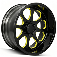 Jantes en alliage forgé personnalisées 24X14 26X14 26X16 8x6.5 8x180 à déport profond polies avec enjoliveurs flottants pour Toyota Tundra RAM 1500