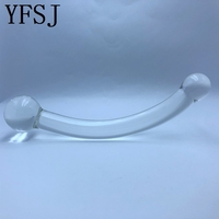 YFSJ Little Seahorse Masseur de prostate en verre borosilicate, baguette anale - 8 pouces, stimulateur double extrémité du point G pour femmes