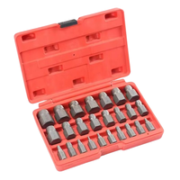 Outil d'extraction de vis multi-cannelures à tête hexagonale pour enlever les goujons cassés, vis et tuyaux, 25 pièces