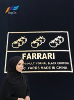 Nouveau design d'Abaya Dubaï, tissu brocart Nida doux, tissu Dobby, antistatique, résistant au rétrécissement, 100% polyester, teinture unie noir pour Abaya