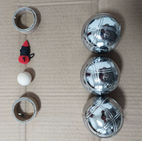 Jeu de 3 boules de pétanque en métal argenté de 72mm pour le sport