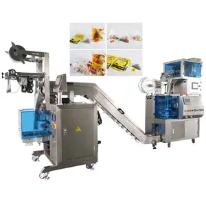 Automatic Triangle Dip Tea Bag Inner Outer Bag Packaging Machine Weighing Tea Packing Machine