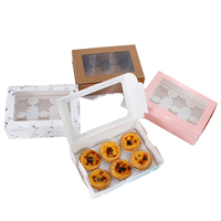Vente en gros Boîte à tarte aux oeufs en carton blanc cuit 6 pièces Emballage jetable Boîte à tarte aux oeufs Boîte à pâtisserie
