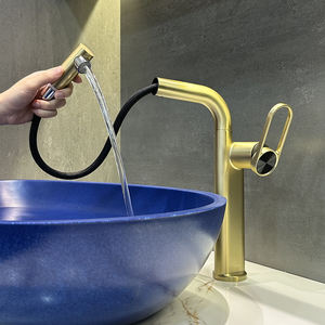 Grifo Moderno para Lavabo con Caño Extraíble, <span class=keywords><strong>Flujo</strong></span> de Agua Giratorio hacia Arriba, Núcleo de Válvula de Cerámica, Montado en Cubierta, Monomando - Product Image 4