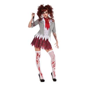 Kostum pesta Halloween dewasa, kostum Zombie horor, seragam sekolah berdarah, kostum pesta OEM untuk anak perempuan - Product Image 1