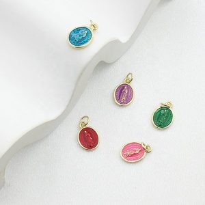 CH-JDP0681 colorato ciondolo in smalto religione placcato in rame fascino moda santo <span class=keywords><strong>cristiano</strong></span>/croce fascino accessori per gioielli all'ingrosso - Product Image 6
