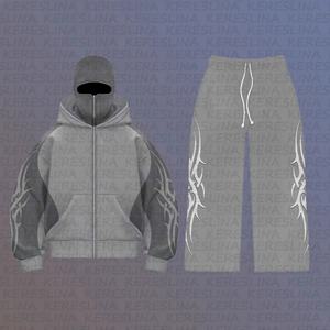 Conjuntos Deportivos Personalizados al por Mayor, Sudaderas con Capucha Transpirables Estampadas, Trajes Deportivos Casuales, Conjuntos de Algodón para Fitness con Bordado - Product Image 3