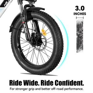 Vélo électrique JOYKIE HILAND 20 pouces, moteur arrière 250 W, cadre en alliage d'aluminium, 7 vitesses, pneus larges, vélo <span class=keywords><strong>cargo</strong></span> électrique personnalisable - Product Image 4