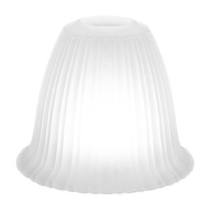 Frosted Opal White Ribbed Bell Glass <strong>Lamp</strong> Shade, Hand Blown Vertical Striped Replacement <strong>Lampshade</strong> <strong>for</strong> Pendant/Table Light - Product Image 1