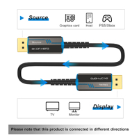 Cable de Fibra Óptica DP OEM A077 16K/30Hz HBR3 de Grado Industrial, Conectores de Fuente, Carcasa de PVC, Cable DP para Transmisión de Energía a Altavoces