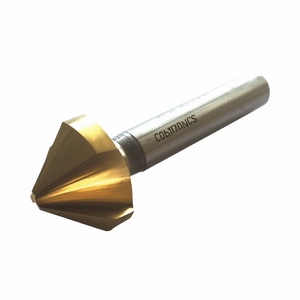 Broca avellanadora de 90 grados HSS con recubrimiento de TiN, vástago cilíndrico, 3 filos, DIN 335 C para perforación de metal - Product Image 2