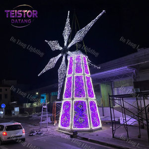 Décoration de Noël en forme de moulin à vent avec éclairage LED, motif de roue éolienne pour l'extérieur, décoration de fête - Product Image 3